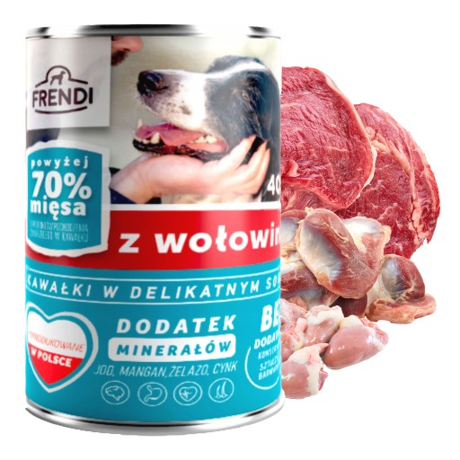 FRENDI Konzervované vlhké krmivo pre psov Hovädzie mäso 400g