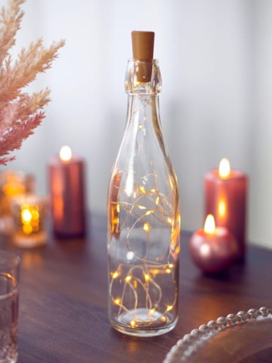 LED lampy so zátkou na fľašu, hrejivé ozdobné dekorácie