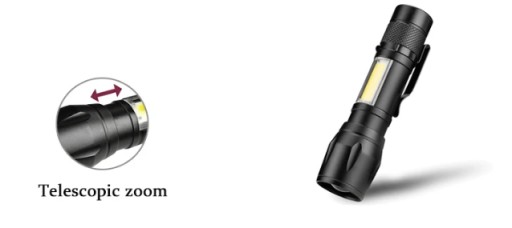 VEĽMI VÝKONNÁ LED BATERKA, NABÍJACIE USB, MULTIFUNKČNÉ, ČIERNA, 3 REŽIMY