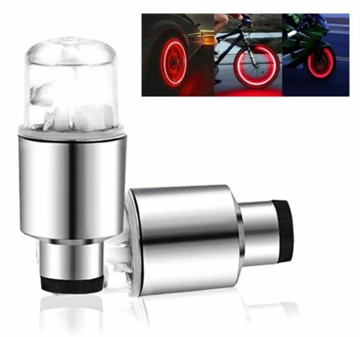 ČIAPKY CYKLISTICKÝCH VENTILOV, ŽIARIACE LED, FAREBNÝ RGB BICYKEL AG190C