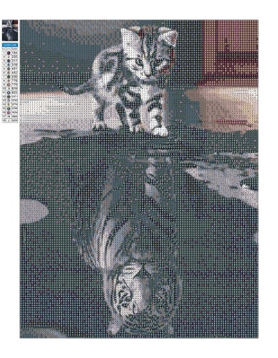 Diamantová mozaika pre deti Mačka Tiger DIAMANTOVÁ VÝŠIVKA Sada diamantov 5D
