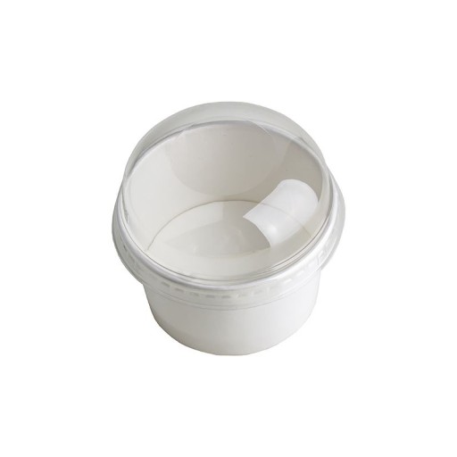 Papierové poháre na zmrzlinu, biele nádoby na dezerty, 130 ml, 25 ks.