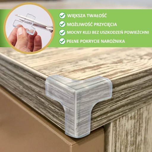 Ochrana rohov pre hrany nábytku, hrany skriniek, silikónové rohy x1