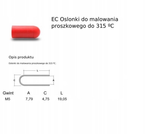 Silikónový kryt M 5, dĺžka 19,05 mm, 50 ks.