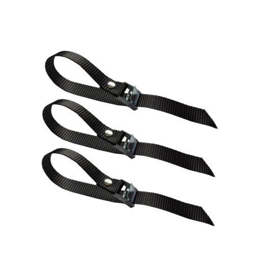 3x Popruh na zapínanie s prackou 35 cm, čierny