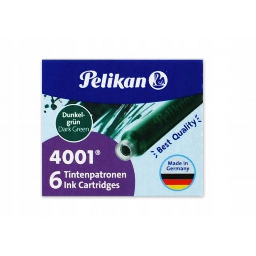 Náplne do pera Pelikan, zelené, 6 ks