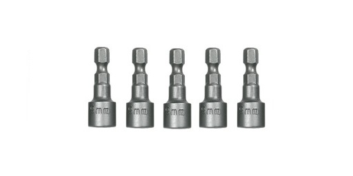 Sada 5 ks 8 mm HEX MAGNETICKÁ ZÁSUVKA NA Skrutkovač Farmer zásuvky