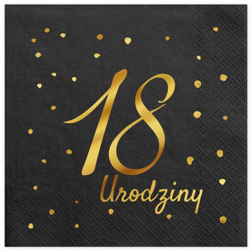 Čierne narodeninové obrúsky k 18. narodeninám