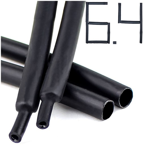 1M ZMRŠŤOVACIA TUBA S LEPIKOM HRUBÉ ČIERNA 6mm 6,4/2,2 mm