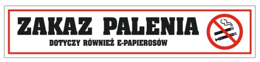 PVC tabuľka NEFAJČIŤ 5x24 cm - 1 kus