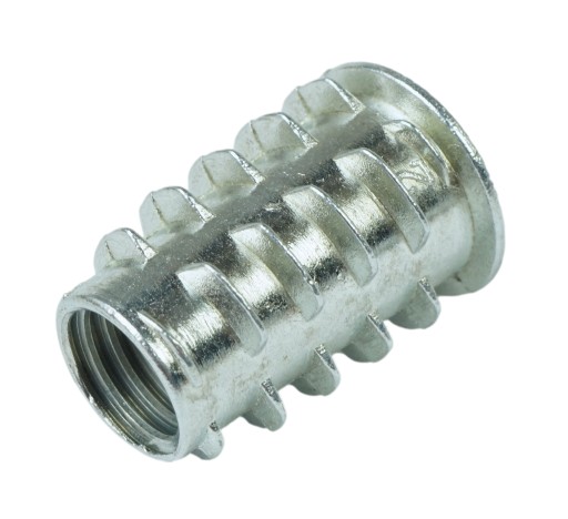 10x nástrčná oceľová nábytková vložka M10 x 25 mm skrutkovaná do dreva, typ DC