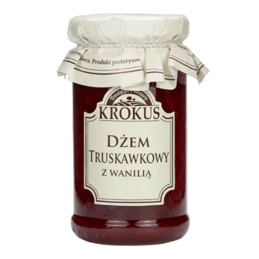 Jahodový džem s vanilkou, so zníženým cukrom, bez lepku, 235g