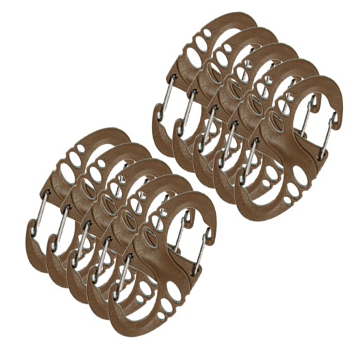 S-HOOK SMALL MINI CARABINER 10 ks MIL-TEC COYOTE