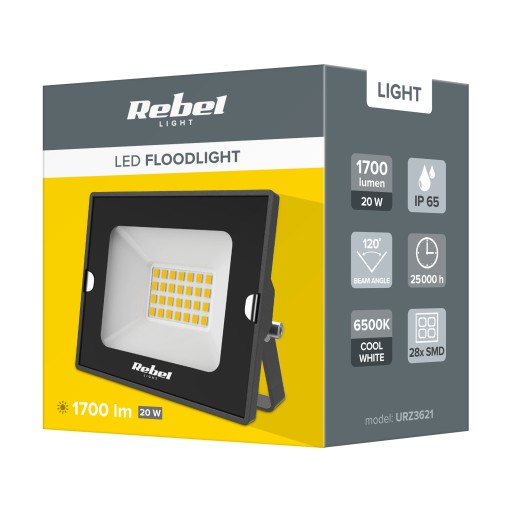 LED reflektor 20W 6500K 230V IP65 1750lm Rebel