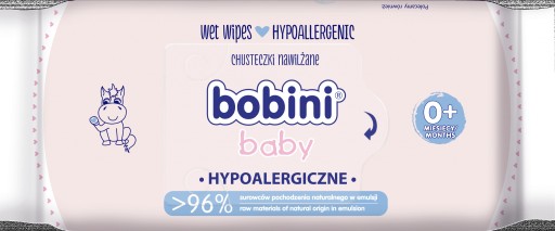 BOBINI VLHČENÉ Utierky 60KS, HYPOALERGÉNNE