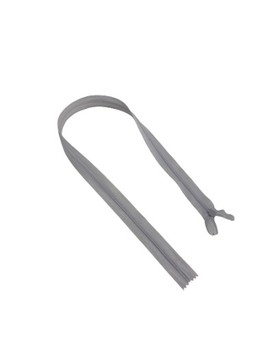 Zips, SAMOSTATNÝ Zips, KRYTÁ ČIPKA, 50cm, SIVÁ
