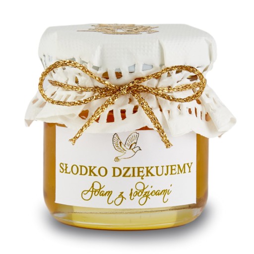 Poďakovanie hostí prijímanie Krst med med medová nádoba s medom