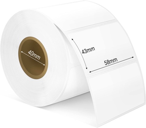 BIELE TERMOŠTÍTKY na váhy 58x43 mm 800 ks