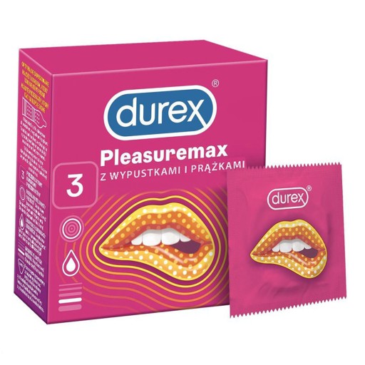 Rebrované kondómy Durex Pleasuremax