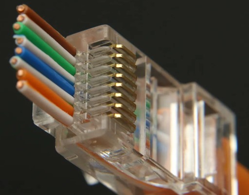 RJ45 zástrčka 8P8C cat5E priechodná EZ 10 ks internet