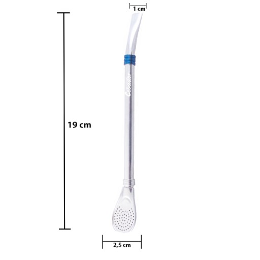 Bombilla Anillo 19 cm MODRÁ prsteň Yerba