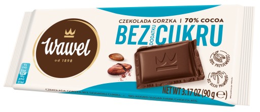 Horká čokoláda 70% bez pridaného cukru 90g Wawel