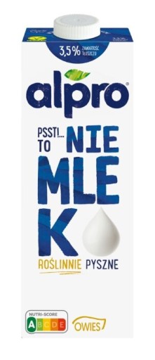 Rastlinný nápoj bez laktózy a cukru ALPRO OATS Bez UHT mlieka 3,5% tuku. 1 l