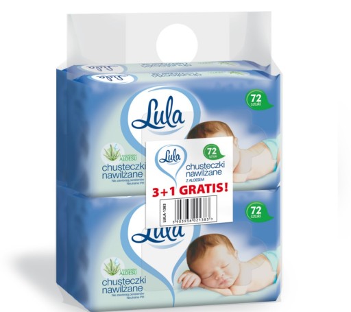 LULA vlhčené obrúsky 4x72ks s aloe