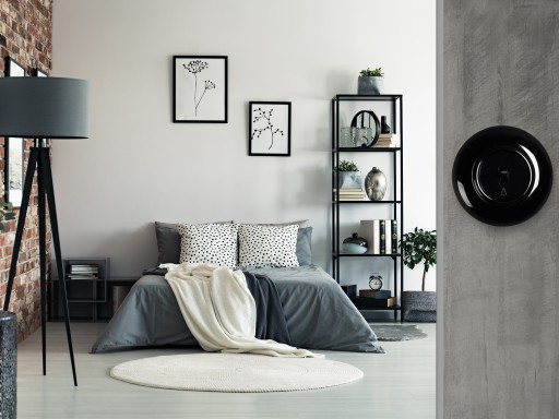 LOFT RETRO VINTAGE ZVONOVÝ SPÍNAČ ČIERNA JLM