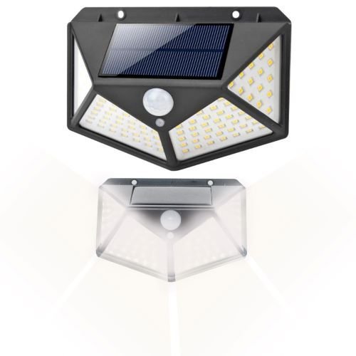 SLNEČNÁ LAMPA S SNÍMAČOM POHYBU A SÚMRAK 100LED