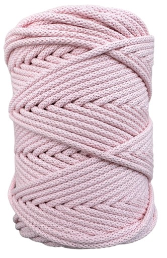 Splietaná bavlnená šnúra pre Macrame Candy Pink 5mm 100m