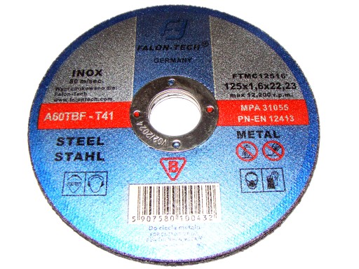 INOX KOVOVÉ REZNÉ KOTÚČE 125 x 1,6 MM 10 KS