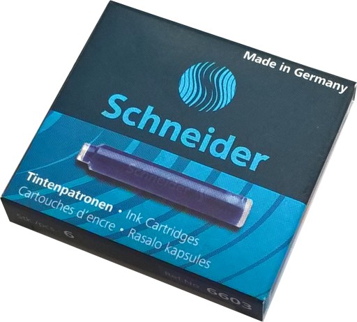SCHNEIDER BLUE NÁPLŇKY NA PERÁ KRÁTKE 6 ks
