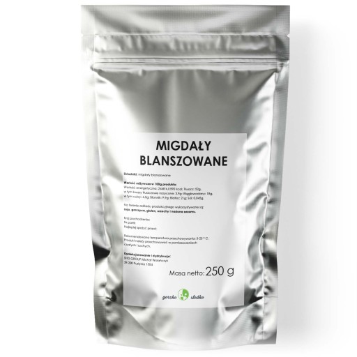 BLANŠOVANÉ MANDLE prírodné celé orechy 250g