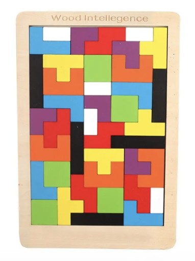 DREVENÉ BLOKY TETRIS PUZZLE 40 KUSOV TANGRAM