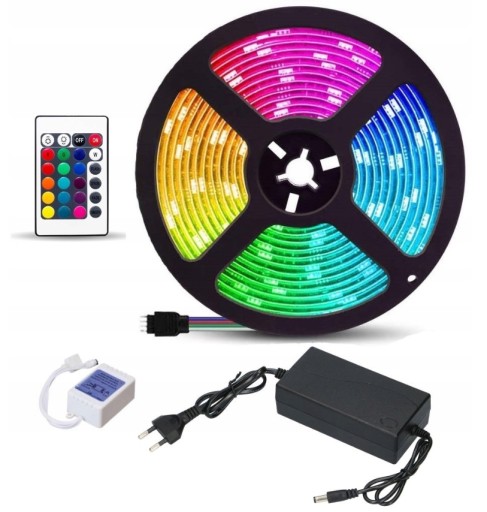 300 SMD LED PRUH VODODOLNÝ 5M RGB + SÚPRAVA DIAĽKOVÉHO OVLÁDANIA DARČEK VIAC FARBE