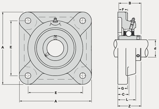 Ložisková jednotka samonaklápacie ložisko UCF 205 25mm