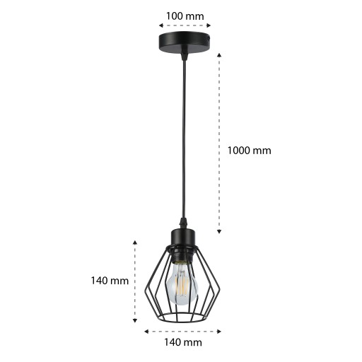 E27 LED lustrové závesné stropné svietidlo, svietidlo LOFT BRYLANT