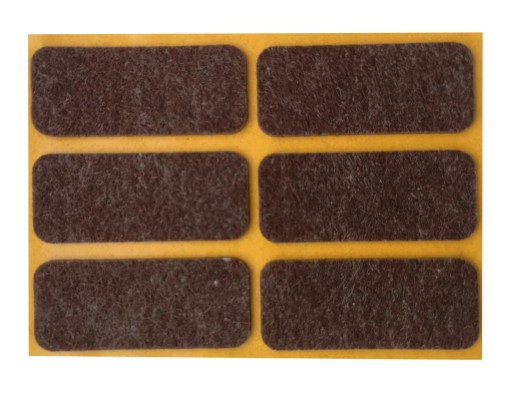 PLSTENÉ PODLOŽKY na stoličky, nábytok, stoly, HNEDÉ, samolepiace, 25 mm x 60 mm