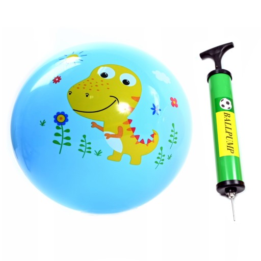 DINOSAUROVÁ GUMOVÁ LOPTA PRE DETI PLÁŽOVÁ ŠKOLA 23CM RÔZNE FARBY + PUMPA