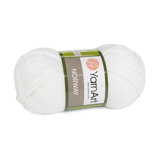 100g hrubá akrylová priadza YarnArt Norway biela 150