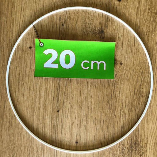 Prsteň lapač snov 20cm BIELY, 1 ks, kov