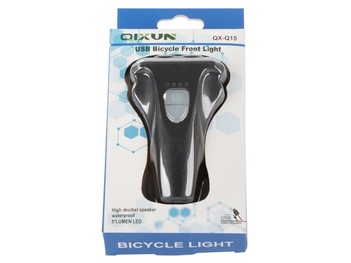 CYKLISTICKÁ LAMPA PREDNÁ 5 LED USB NA BICYKEL