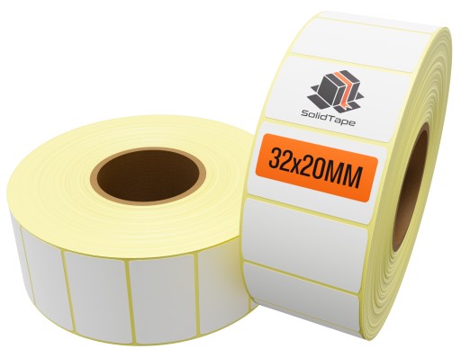 Termo kuriérske etikety 32x20 mm 2000 kusov, samolepiace biele