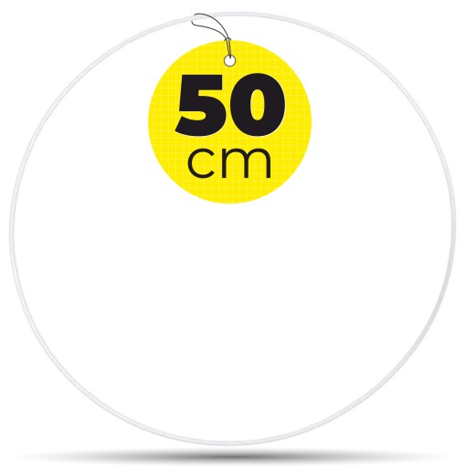 Kovový krúžok na lapač snov - biely, 50 cm