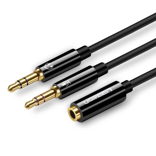 UGREEN KÁBLOVÝ ADAPTÉR AUDIO AUX SPLITTER SLÚCHADLÁ MINIJACK MIKROFÓN 20CM