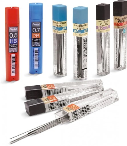 Super Hi Polymer graphites 0,5 mm Pentel - 2H 12 ks