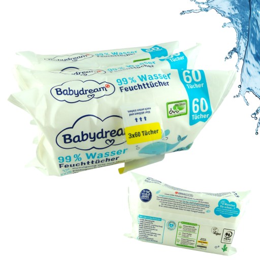 Babydream vlhčené obrúsky 99% VODA 1 x 180 ks
