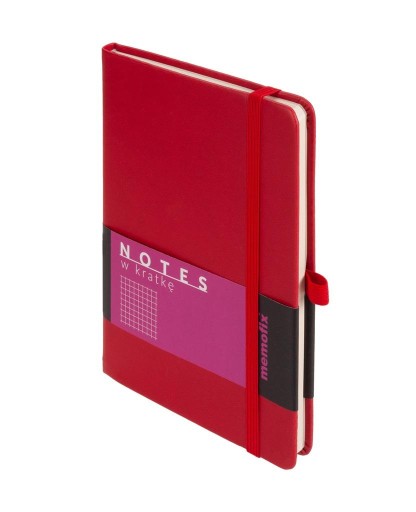 MEMOFIX B6 mriežka NOTEBOOKU ČERVENÁ