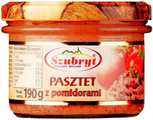 Paštéta S paradajkami 190g Szubryt Prémiová kvalita!